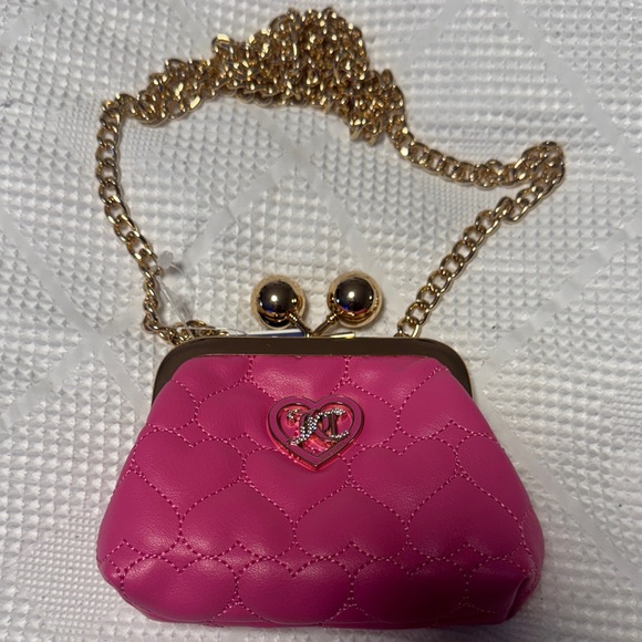 Juicy Couture Handbags - Pink Quilted Heart Clasp Chain Change Purse